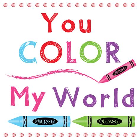 Valentine You Color My World Printable